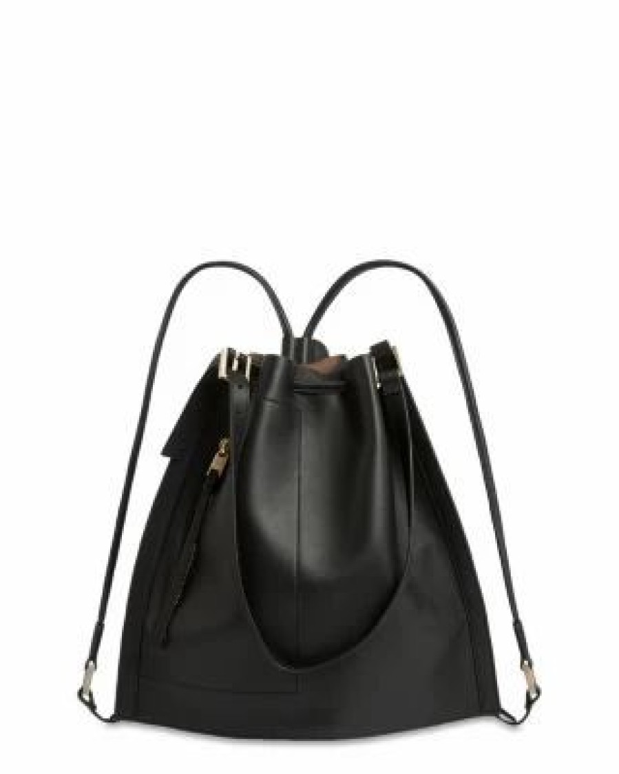 Accessory * | Alpha Medium Leather Backpack Allsaints Black