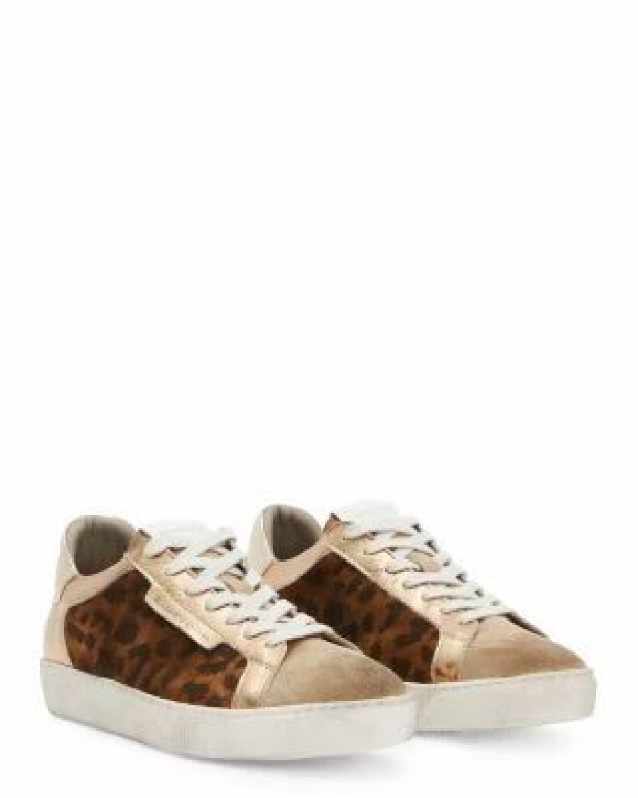 Shoes * | Women'S Sheer Leopard Print Lace Up Sneakers Allsaints Brown