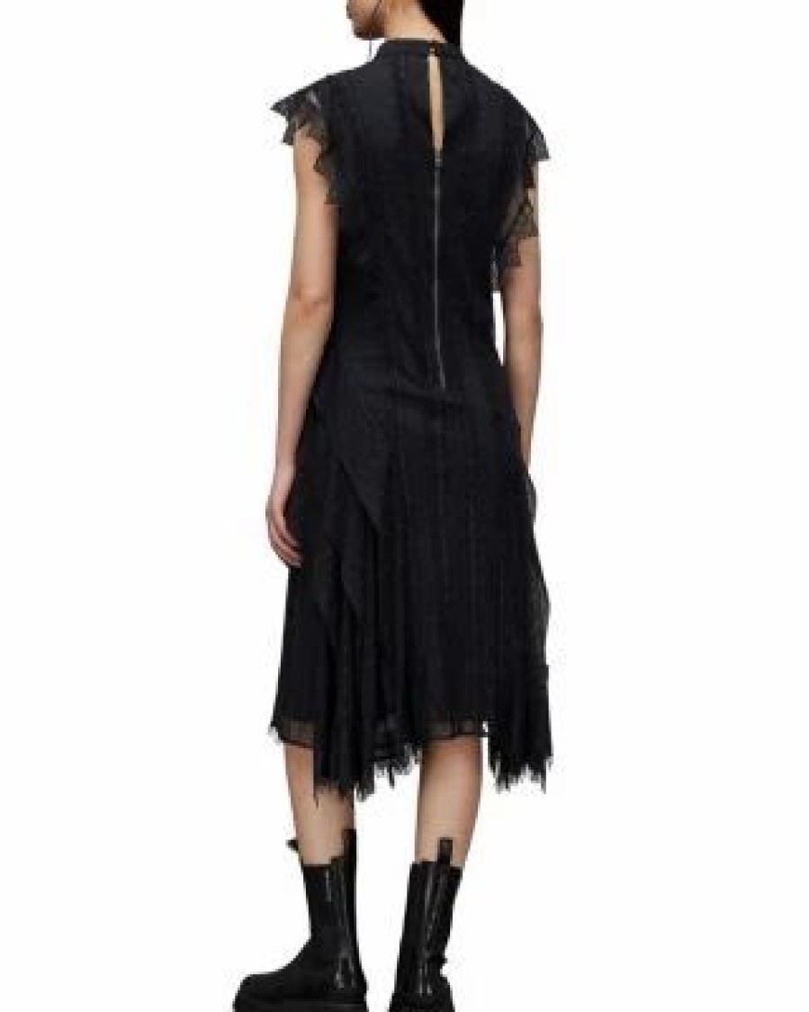 Women * | Freya Lace Dress Allsaints Black