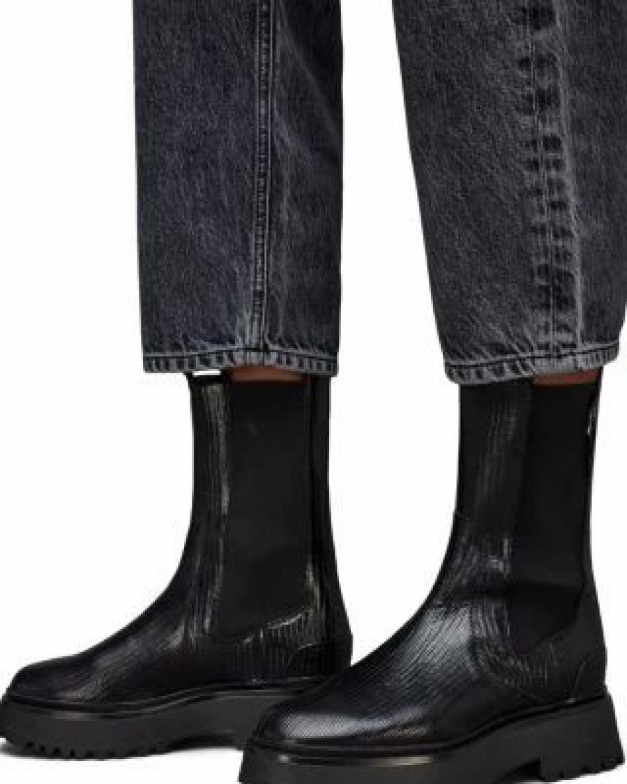 Shoes * | Women'S Amber Snake Pull On Chelsea Boots Allsaints Black