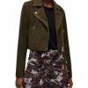 Women * | Dalby Suede Biker Jacket Allsaints Green