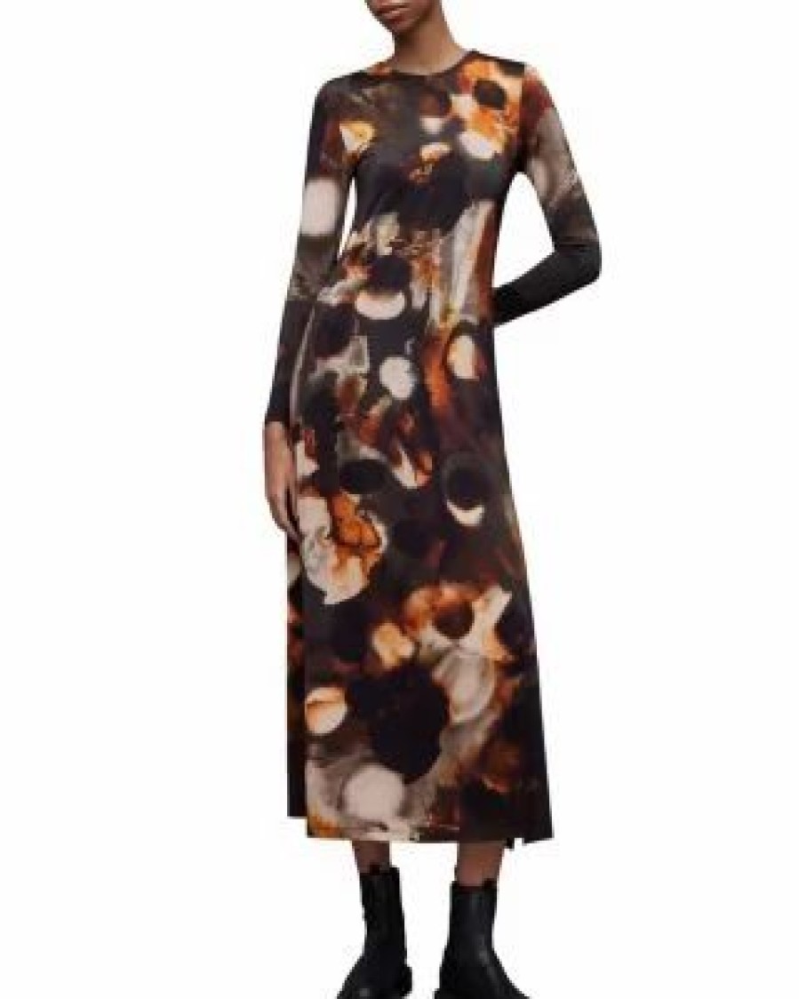 Women * | Katlyn Mars Printed Midi Dress Allsaints Multi