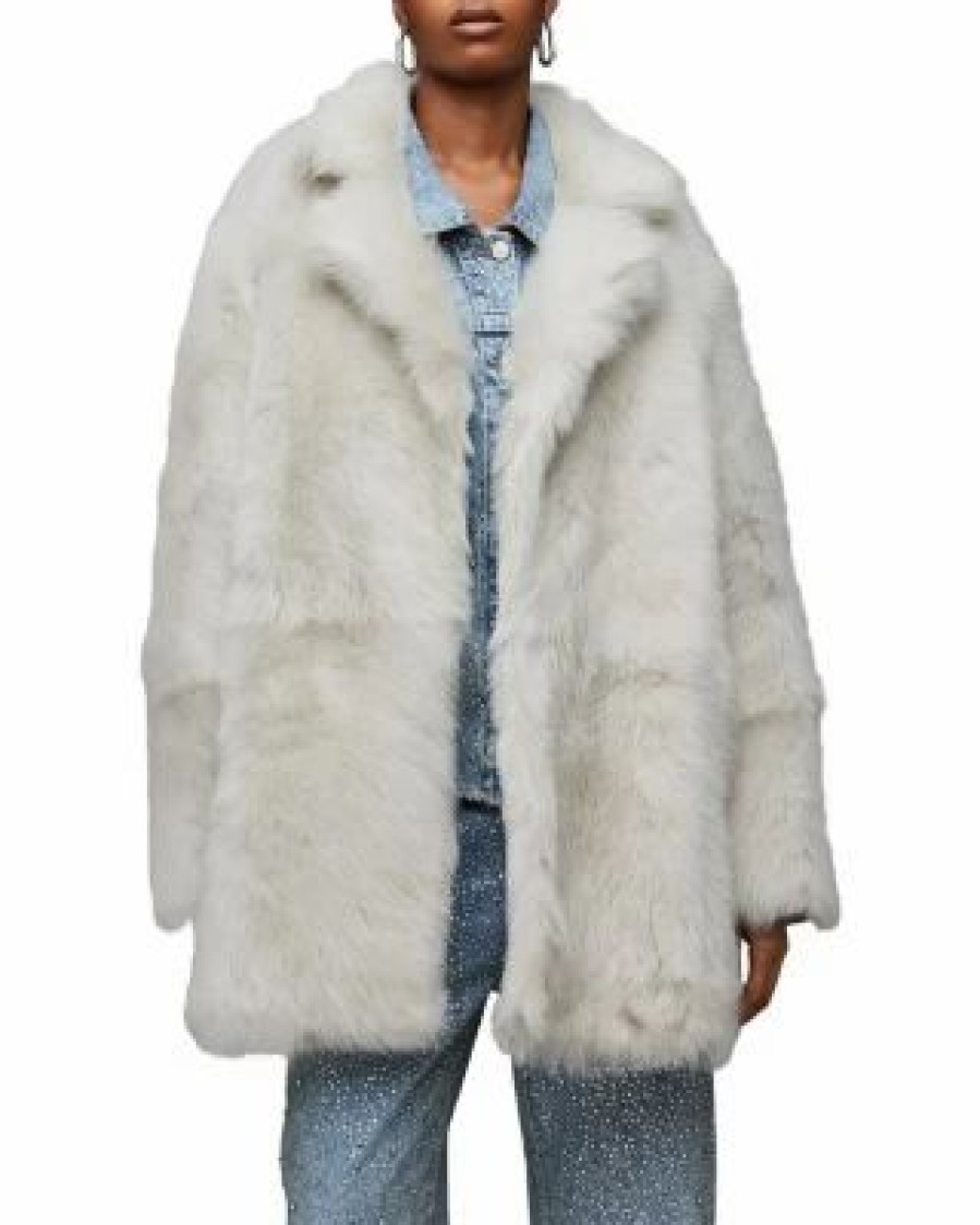 Women * | Blythe Shearling Jacket Allsaints White