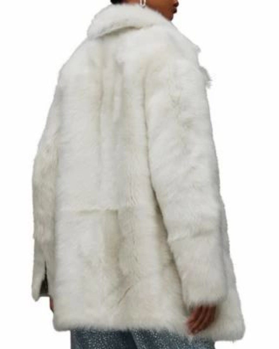 Women * | Blythe Shearling Jacket Allsaints White