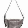 Accessory * | Half Moon Pin Studded Shoulder Bag Allsaints Silver