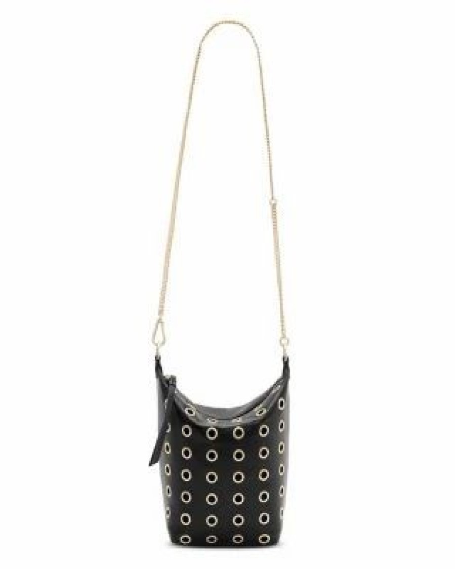 Accessory * | Evaline Small Eyelet Crossbody Allsaints Black