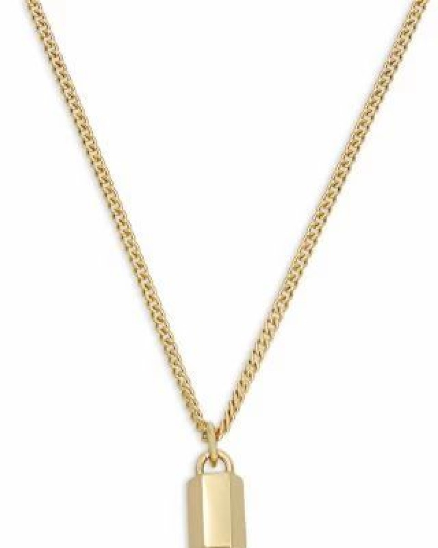 Accessory * | Hexagon Bold Pendant Necklace, 17-19 Allsaints Gold