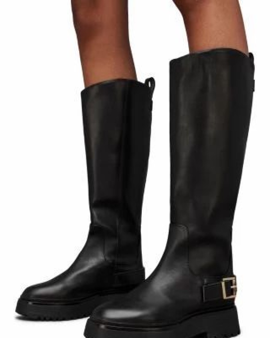 Shoes * | Women'S Opal Pull On Riding Boots Allsaints Black