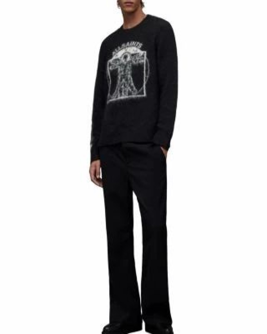 Men * | Insignia Crewneck Sweater Allsaints Black