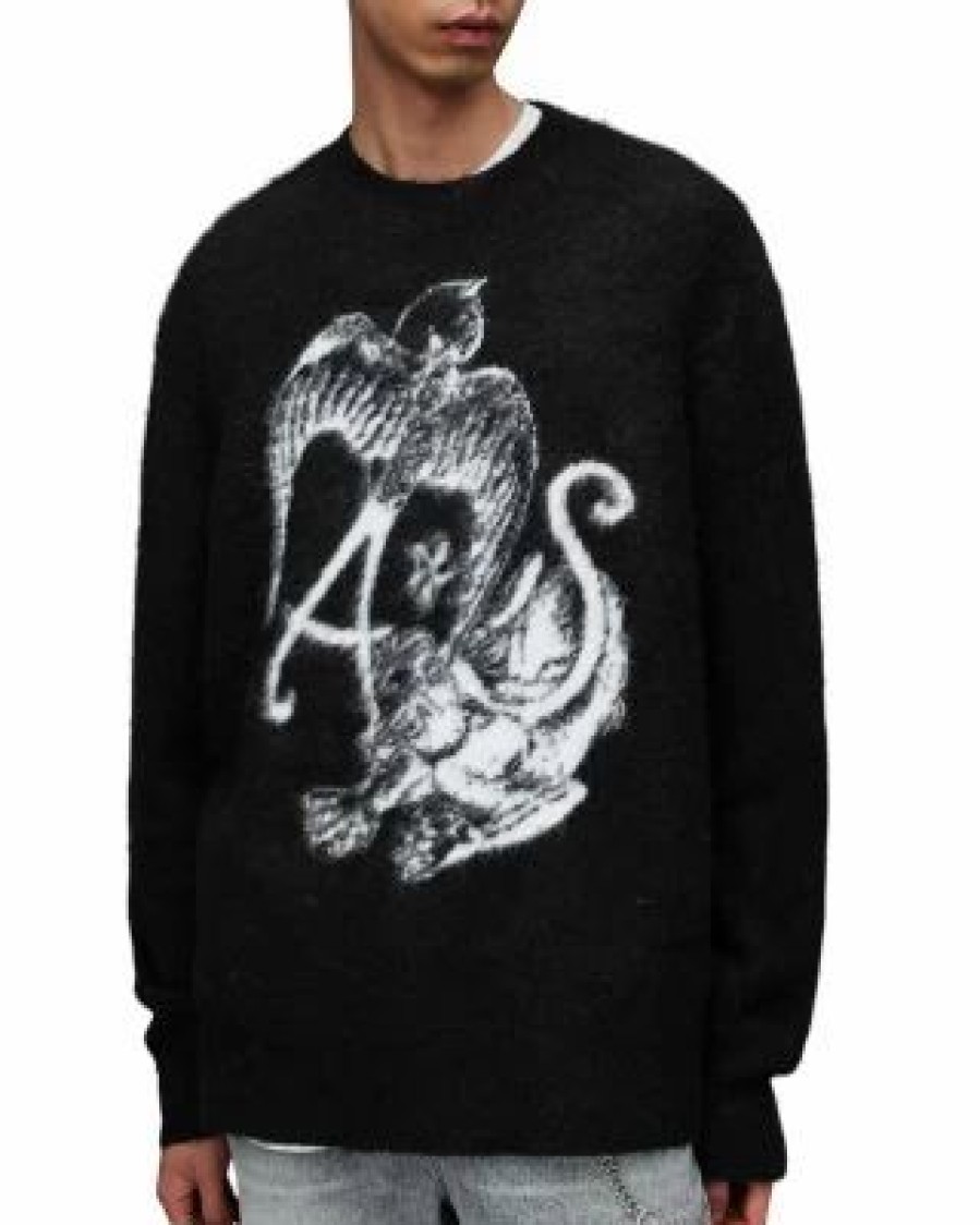 Men * | Wilder Crewneck Top Allsaints Black