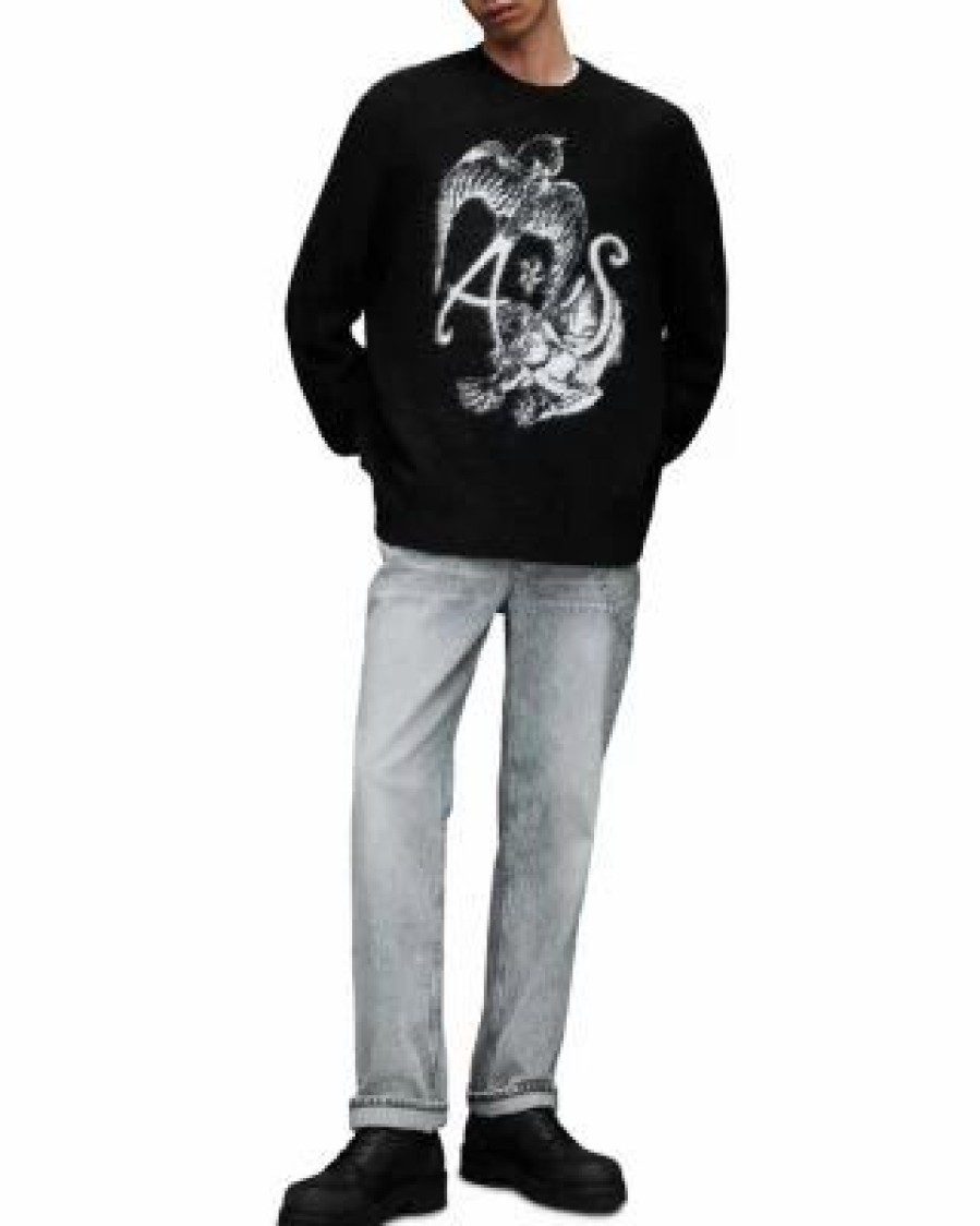 Men * | Wilder Crewneck Top Allsaints Black