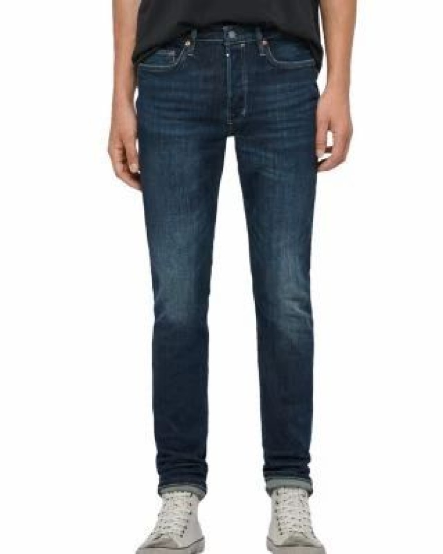 Men * | Rex Straight Skinny Fit Jeans In Indigo Allsaints Blue