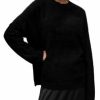 Women * | Rebel Crewneck Cashmere Sweater Allsaints Black