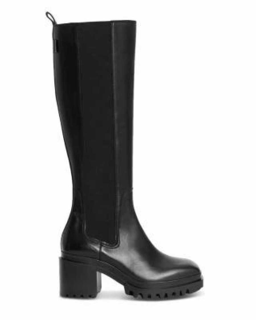 Shoes * | Women'S Natalia Pull On Tall Boots Allsaints Black