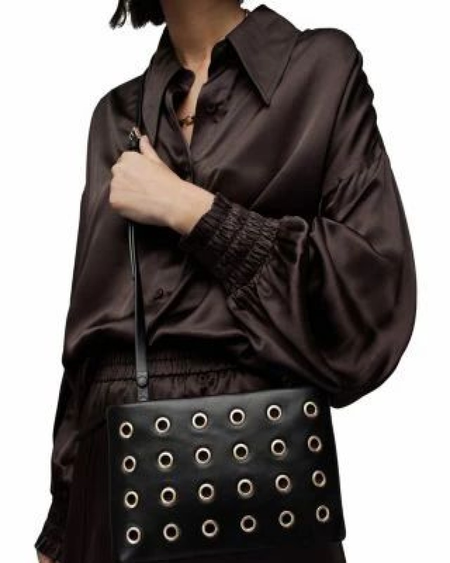 Accessory * | Mila Small Eyelet Crossbody Allsaints Black