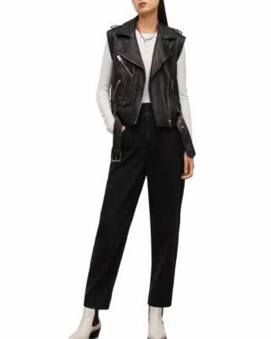 Women * | Hailey High Rise Straight Jeans Allsaints Black