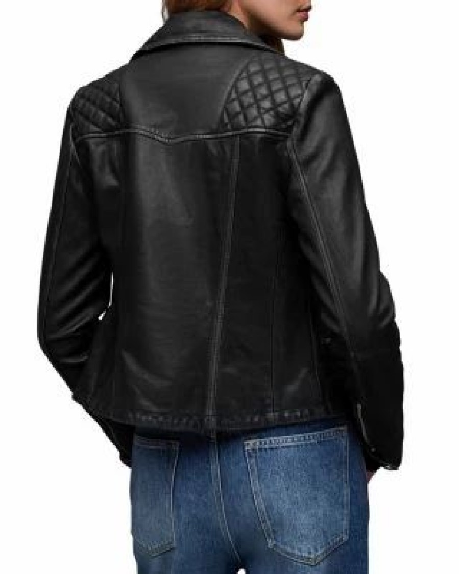 Women * | Cargo Quilted Biker Jacket Allsaints Black