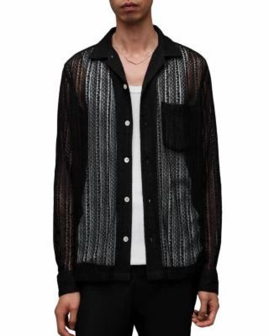 Men * | Cala Relaxed Fit Shirt Allsaints Black