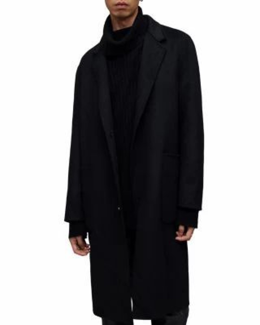 Men * | Stano Button Front Overcoat Allsaints