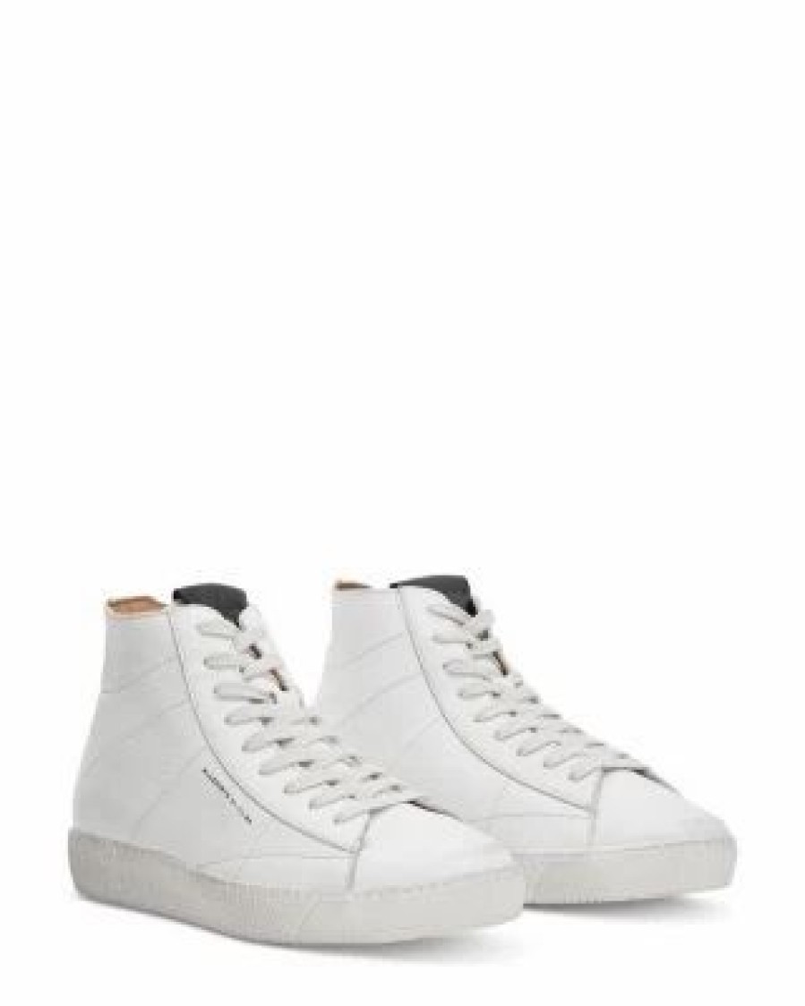 Shoes * | Women'S Tundy Logo Lace Up High Top Sneakers Allsaints White