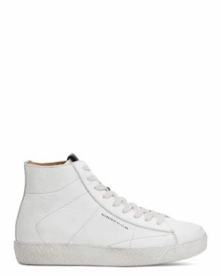 Shoes * | Women'S Tundy Logo Lace Up High Top Sneakers Allsaints White