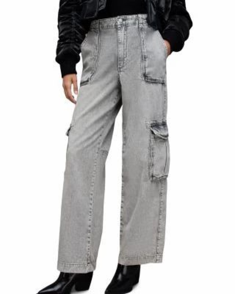 Women * | Frieda Straight Leg Pants Allsaints Gray