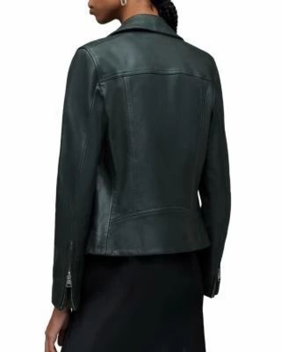 Women * | Dalby Leather Biker Jacket Allsaints Tan/Beige