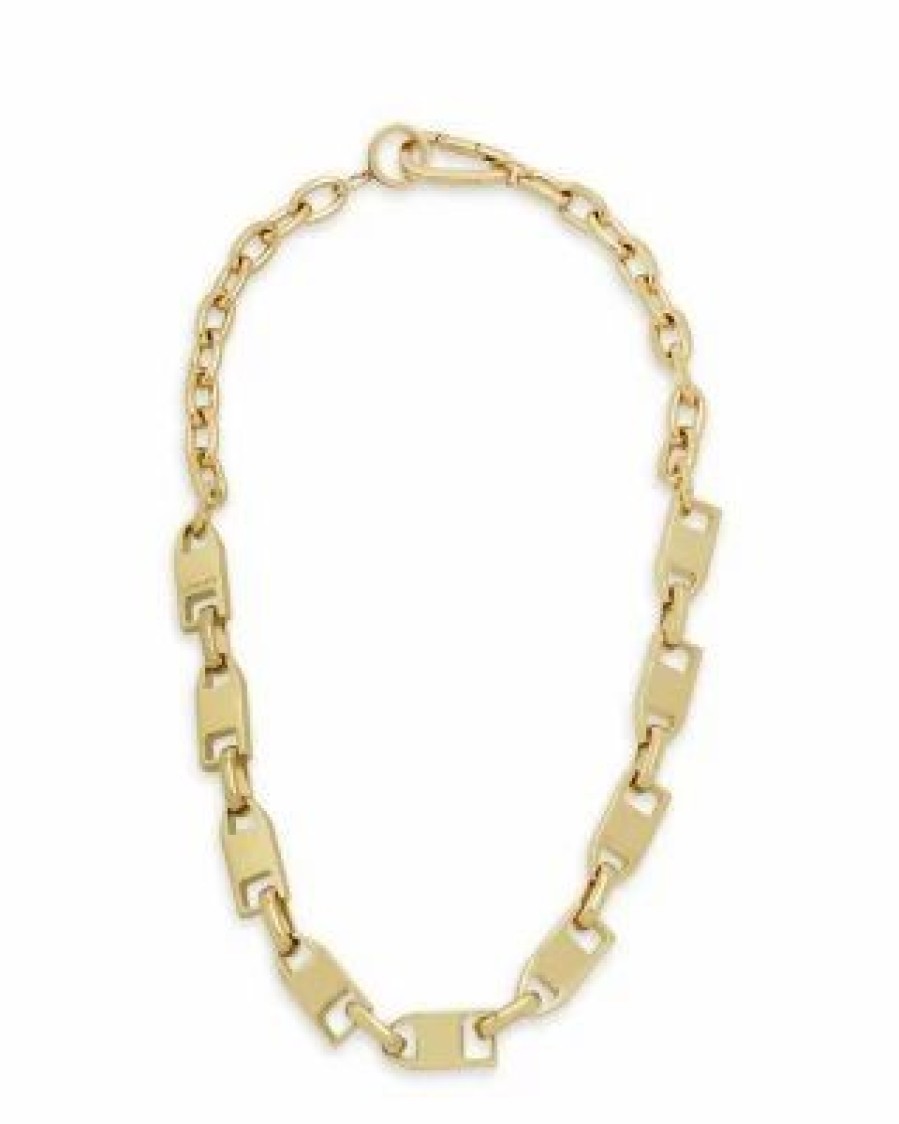 Accessory * | Zipper Collar Necklace, 17 Allsaints Gold