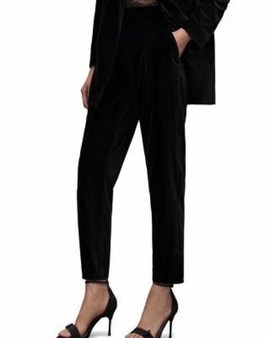 Women * | Aleida Velvet Trousers Allsaints Black