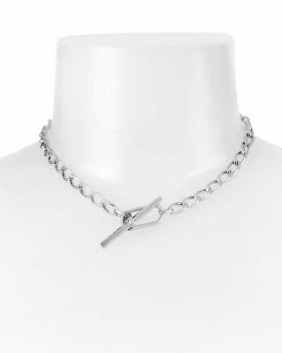 Accessory * | Chain Link Toggle Necklace, 15 Allsaints Silver