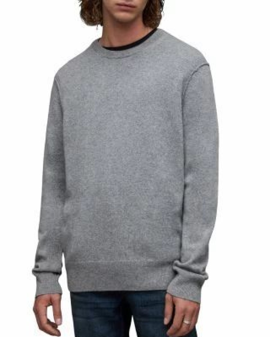 Men * | Finn Crewneck Sweater Allsaints Gray