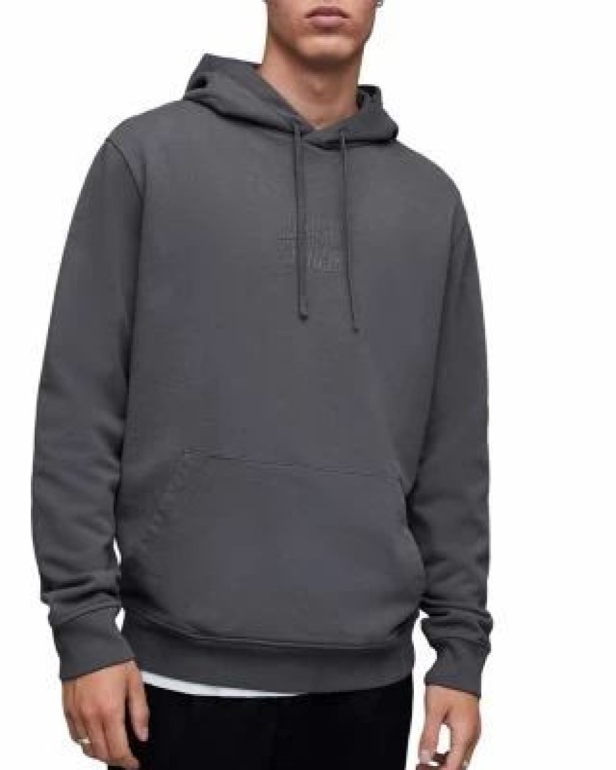 Men * | Varden Cotton Relaxed Fit Hoodie Allsaints Gray