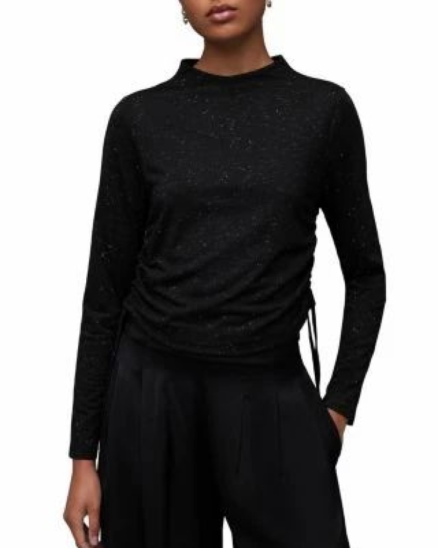 Women * | Beta Shimmer Top Allsaints Black