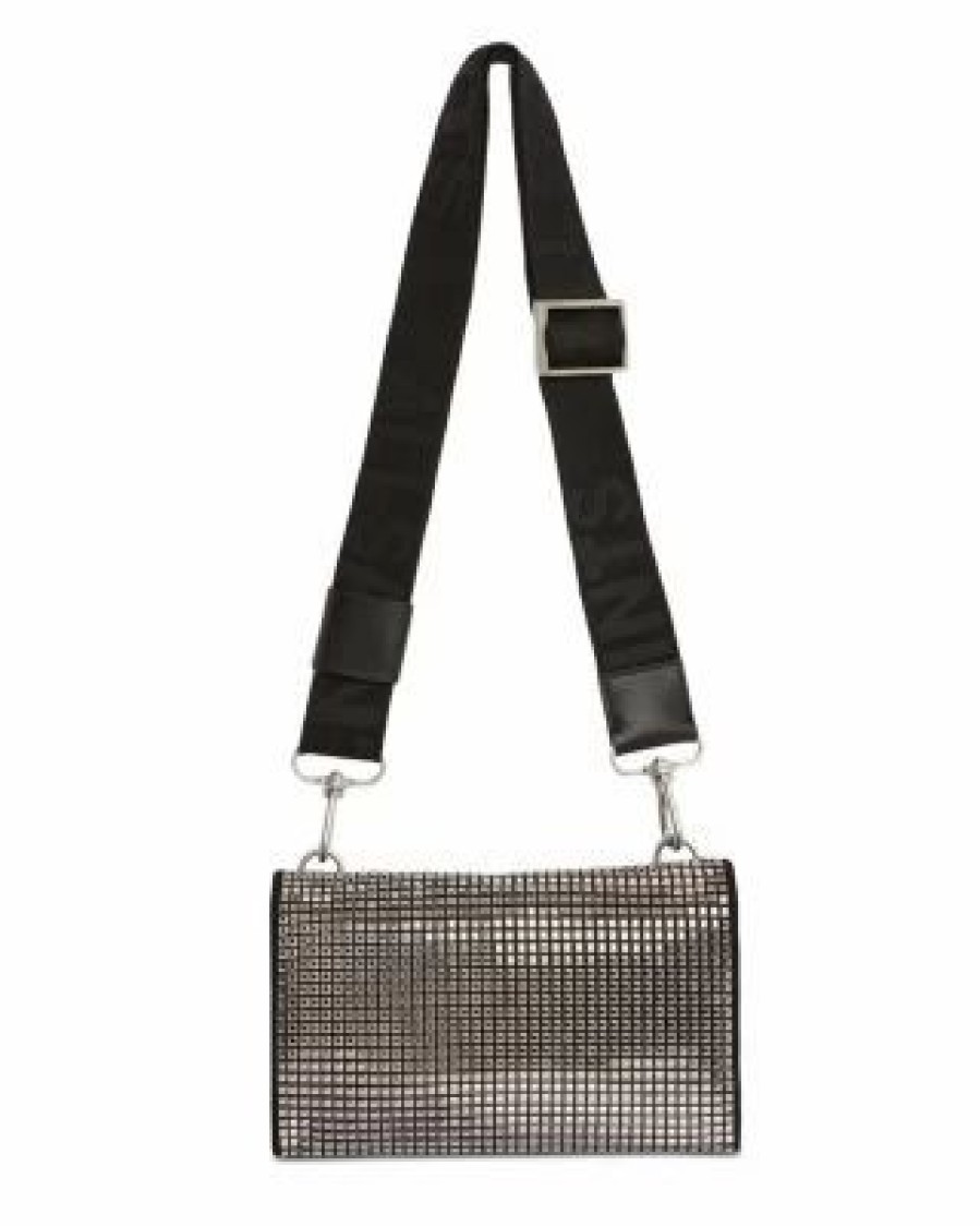 Accessory * | Ezra Small Studded Crossbody Allsaints Silver