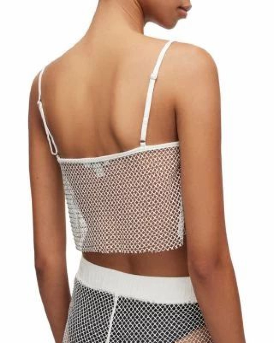 Women * | Safi Sparkle Crop Top Allsaints Silver