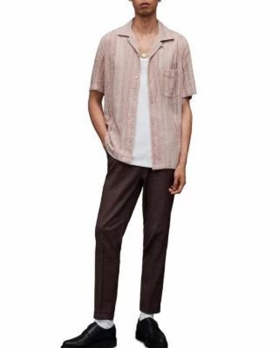 Men * | Cala Relaxed Fit Short Sleeve Camp Shirt Allsaints