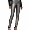 Women * | Cora Leather Foil Leggings Allsaints Gray