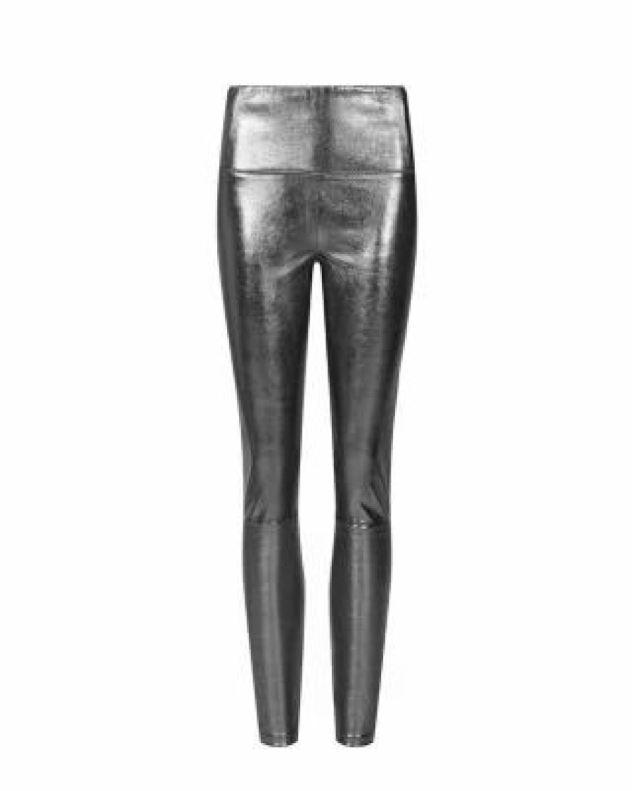 Women * | Cora Leather Foil Leggings Allsaints Gray