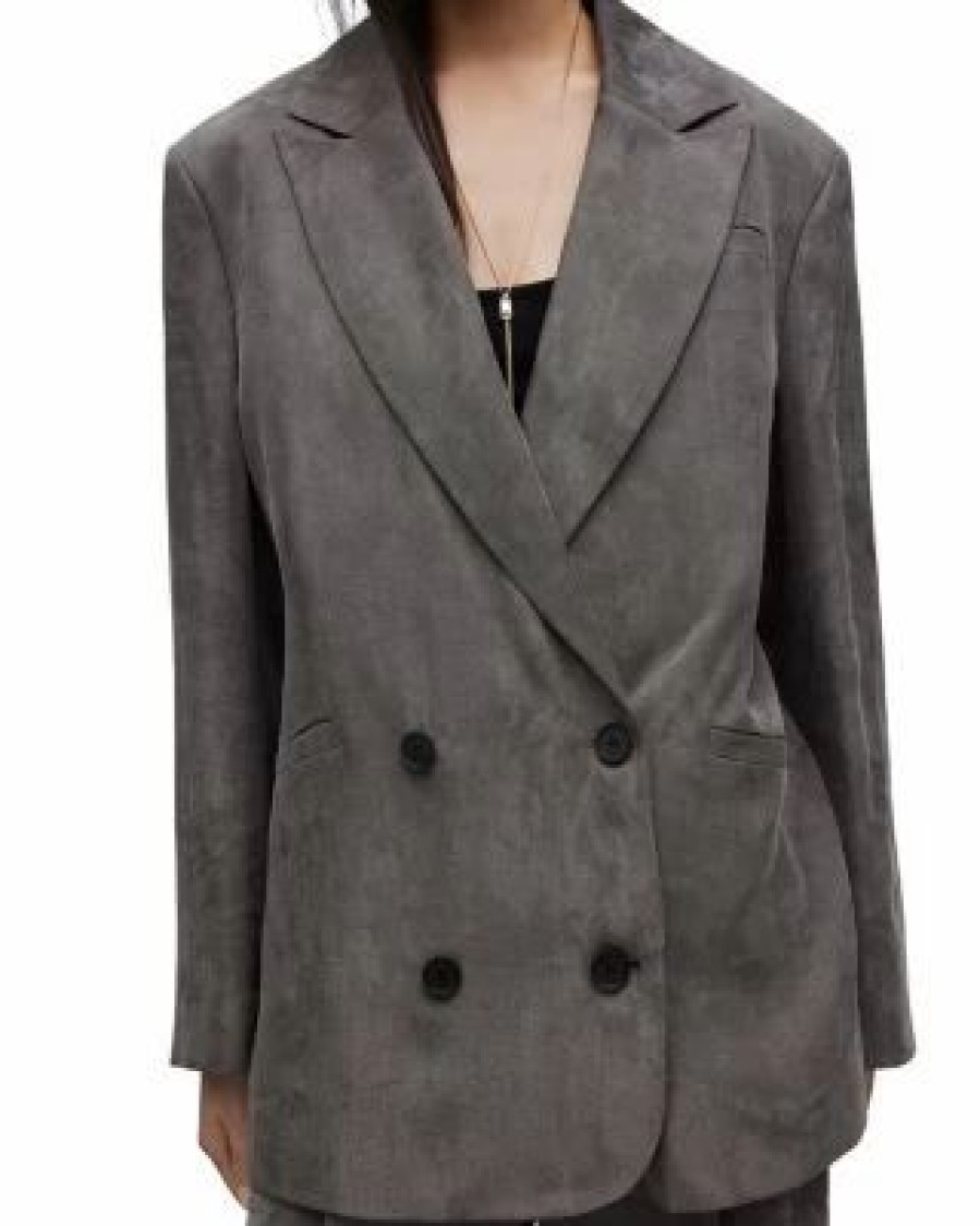 Women * | Elle Blazer Allsaints Gray