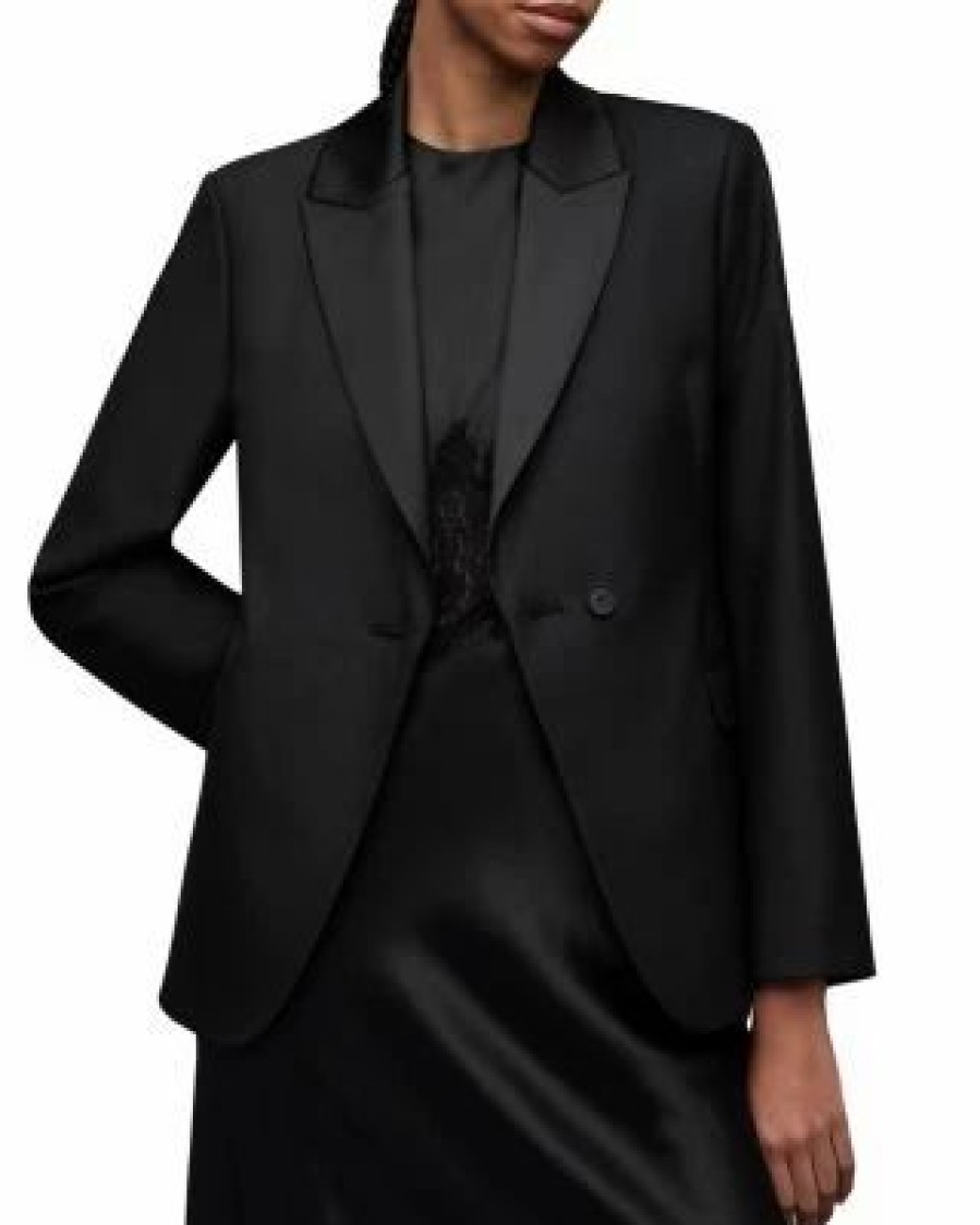 Women * | Afia Skye Blazer Allsaints Black