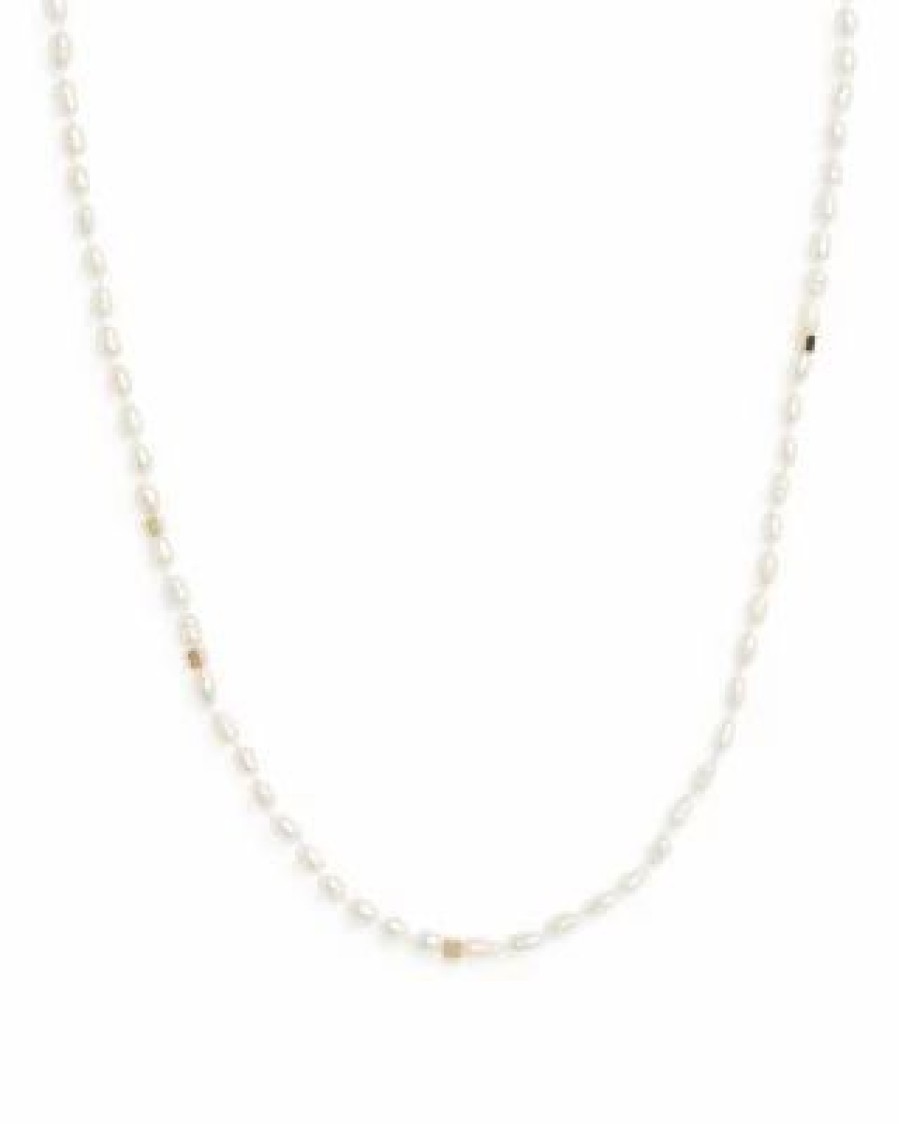 Accessory * | Cultured Freshwater Pearl Collar Necklace, 17 Allsaints White