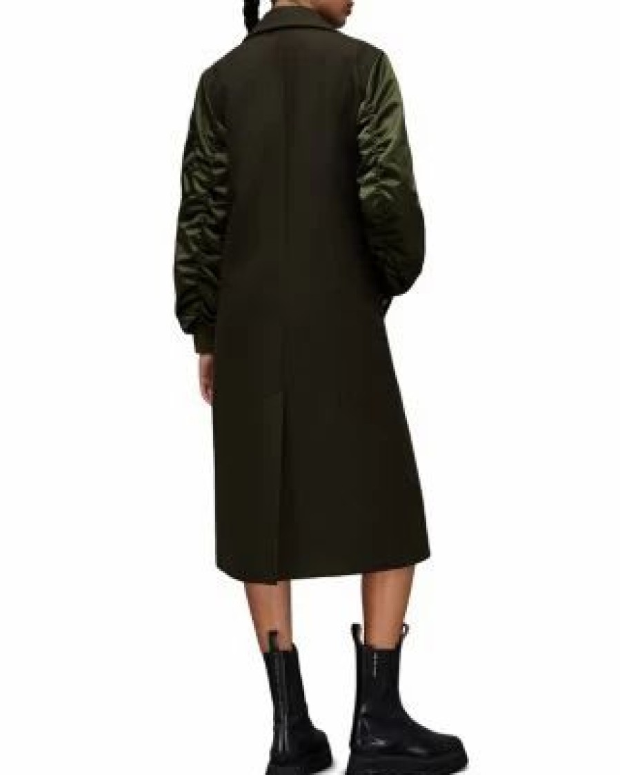 Women * | Paulah Mixed Media Coat Allsaints