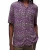 Men * | Ikuma Relaxed Fit Printed Short Sleeve Camp Shirt Allsaints Purple