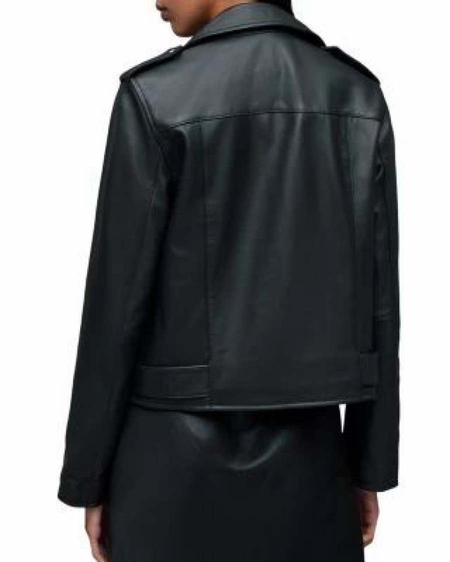 Women * | Balfern Leather Biker Jacket Allsaints