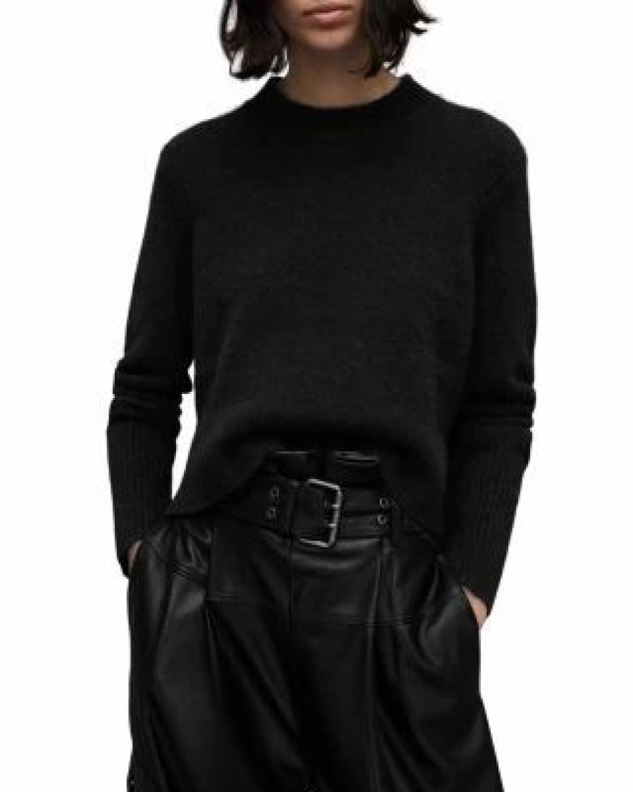 Women * | Wick Crewneck Sweater Allsaints Black