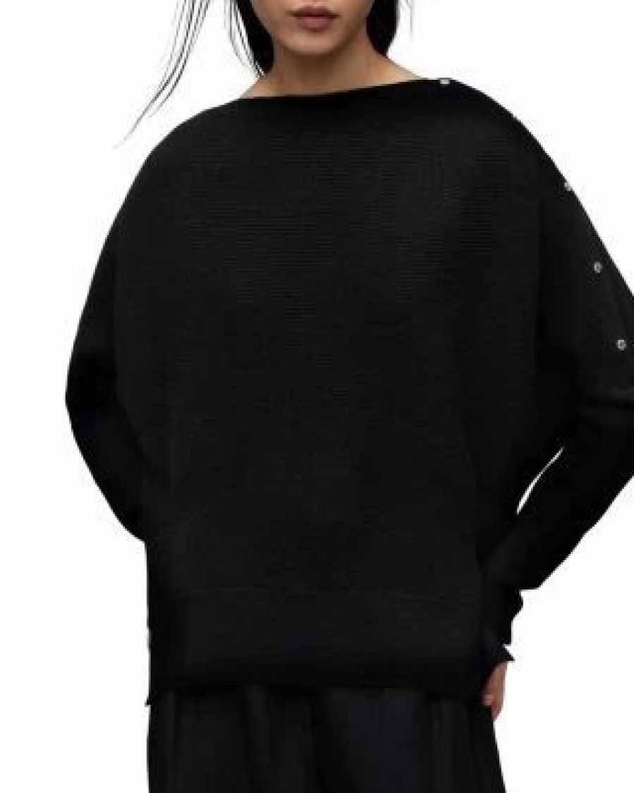 Women * | Raven Boat Neck Sweater Allsaints