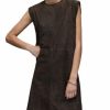 Women * | Mika Leo Leather Dress Allsaints Brown