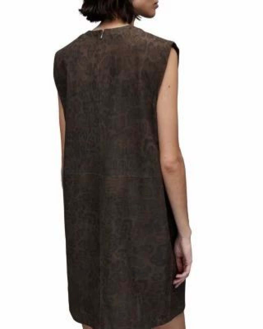 Women * | Mika Leo Leather Dress Allsaints Brown