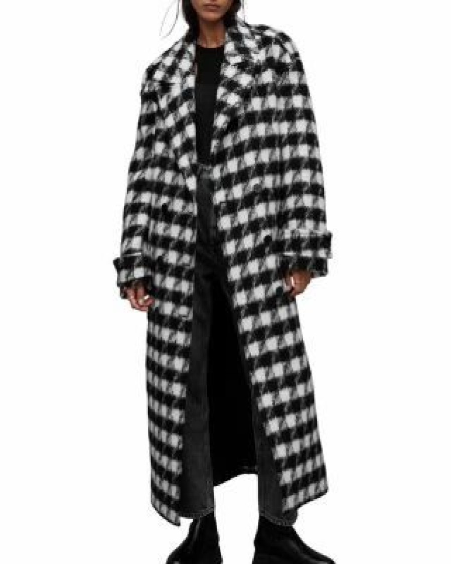 Women * | Haithe Checked Coat Allsaints Multi