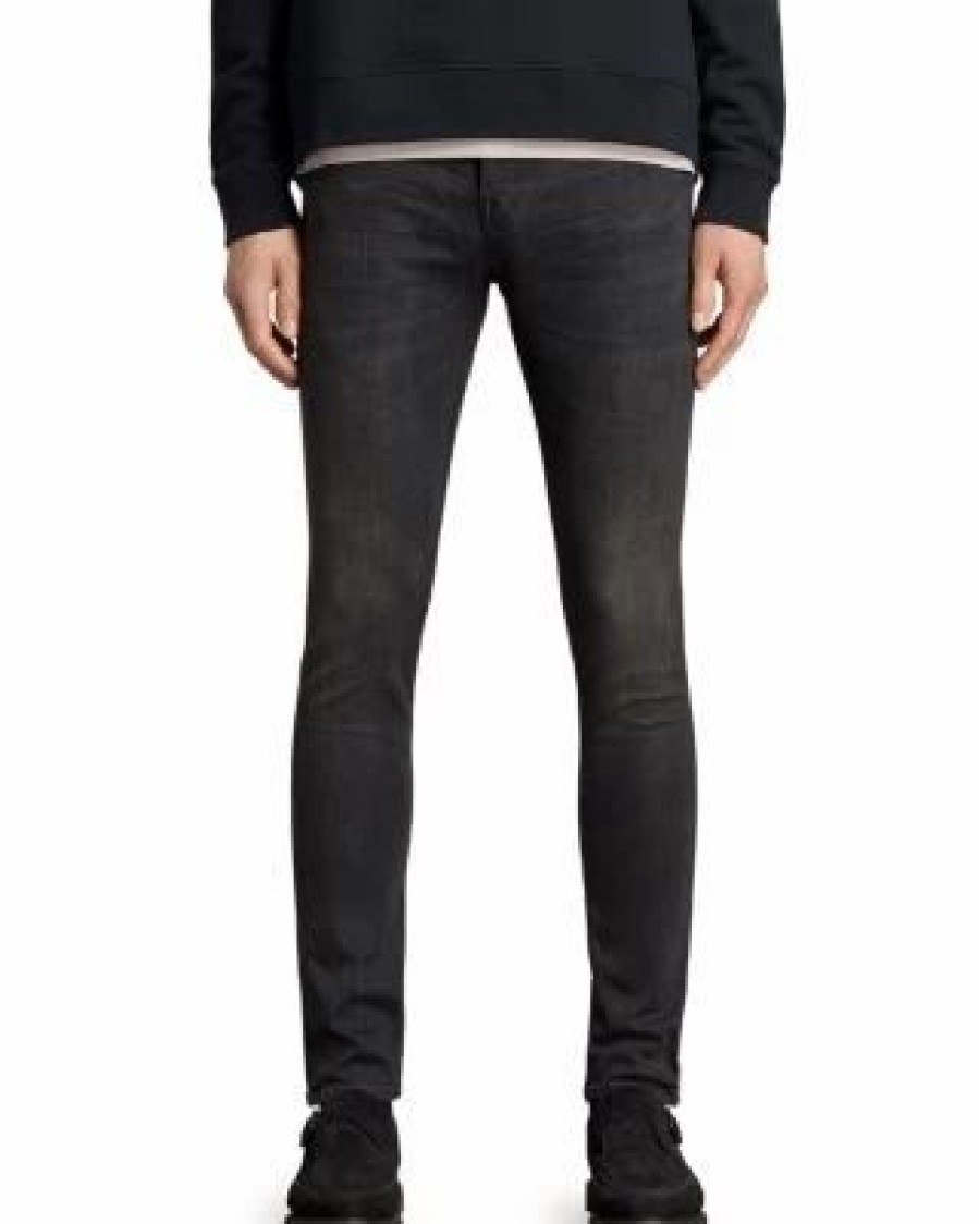 Men * | Cigarette Skinny Fit Jeans Allsaints Black